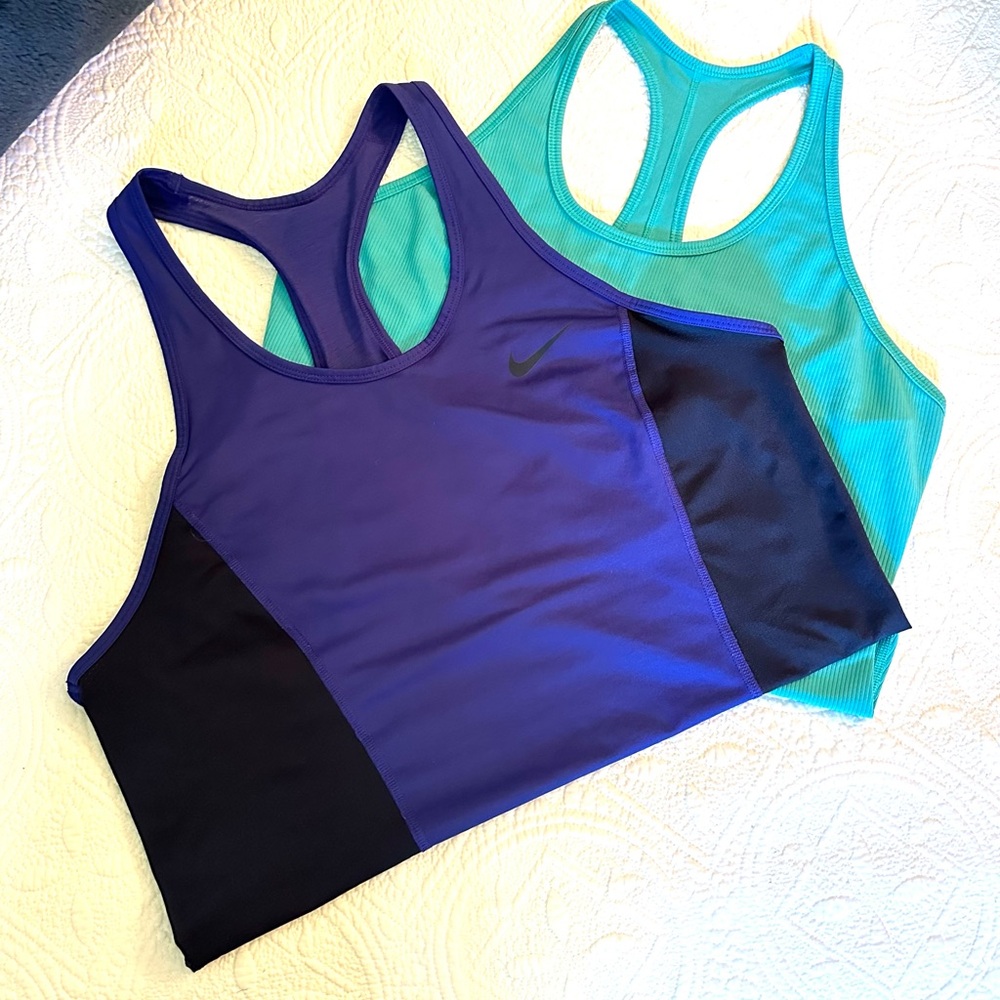 Two Nike Dri Fit Tank Top Workout Shirt Sleeveless Women's XL